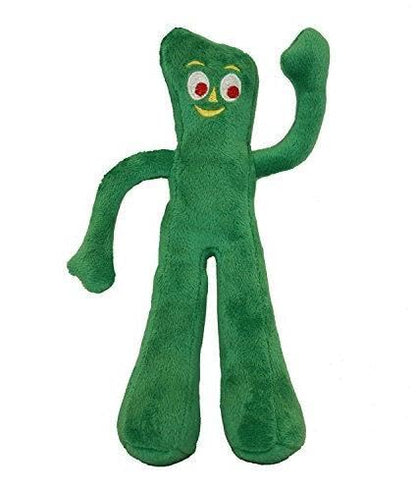 Multipet Gumby Dog Plush Toy - Squeaky Toy for All Dogs - Extra Soft Plush w/ Flexible Legs & Arms - Stuffed Animal for Cuddling & Playing - Cute Dog Pet Toy (9", Green)