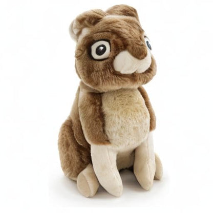goDog Wildlife Rabbit Squeaky Plush Dog Toy, Chew Guard Technology - Brown, Large