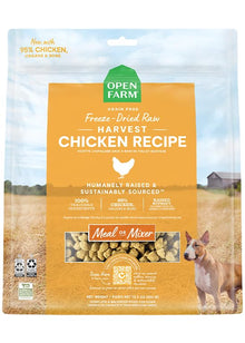 Open Farm Freeze Dried Raw Dog Food, Humanely Raised Meat Recipe with Non-GMO Superfoods and No Artificial Flavors or Preservatives (22 Ounce (Pack of 1), Harvest Chicken Recipe)