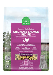 Open Farm Chicken & Salmon Recipe Freeze Dried Raw Morsels for Cats, 3.5oz