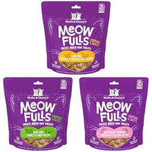 Bundle of Stella & Chewy's Meowfulls Freeze Dried Cat Treats Chicken & Chicken Liver Recipe, Turkey & Duck Recipe, Whitefish & Salmon Recipe, 1.5 oz Bag