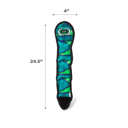 Outward Hound Durablez Tough Plush Squeaky Dog Toy, Snake, Blue, Large