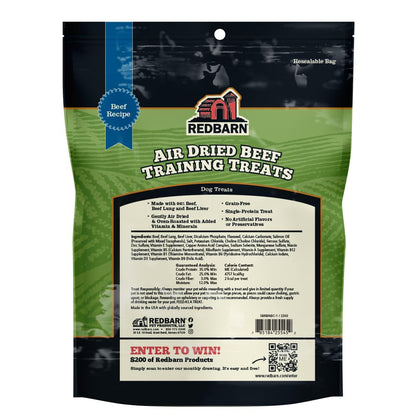 Redbarn All-Natural Air Dried Beef Training Treats for Puppies & Dogs – Grain-Free Single Protein Rewards Made in USA for Small, Medium, & Large Breeds - 8 oz Resealable Bag