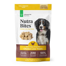 ULTIMATE PET NUTRITION Nutra Bites Freeze Dried Raw Single Ingredient Training Treats Food Topper for Dogs, 4 Ounces, Chicken Liver