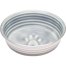 Loving Pets - Le BOL Dog Food Water Bowl Enamel Ceramic Bowl No Tip Stainless Steel Pet Bowl No Skid Spill Proof (Small, Parisian Gray)