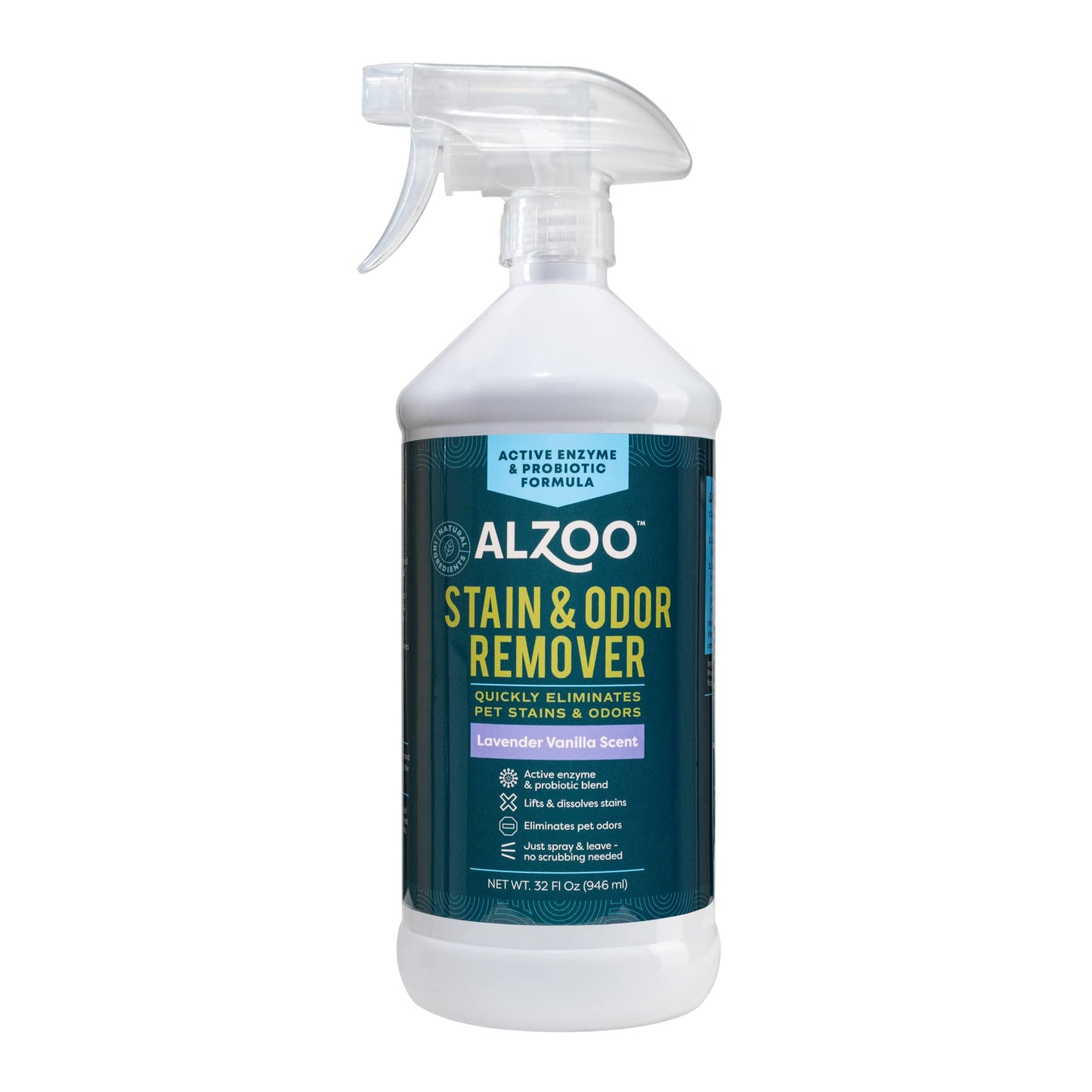 Stain & Odor Remover, Quickly Lifts & Dissolves Pet Stains & Helps Eliminate Odors, 100% Plant-Based Active Ingredients, Lavender Vanilla Scent, 32 Fl. Oz Spray Bottle