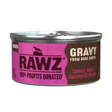 Rawz Natural Premium Minced Canned Cat Food in Gravy from Bone Broth - Made with Real Meat Ingredients No BPA & Gums - (3 Ounce cans), Salmon & Beef