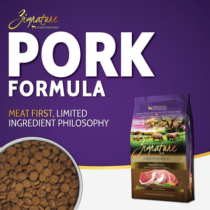 Zignature Pork Limited Ingredient Formula Dry Dog Food 4lb
