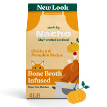 Made by Nacho Bone Broth Infused Dry Cat Kibble - Cage-Free Chicken & Pumpkin Recipe - Premium Grain-Friendly Cat Food 4lb Bag, Limited Ingredients