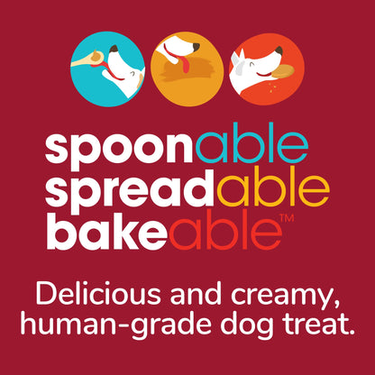 Fruitables Spreads – Spreadable Dog Treat – Bakeable Dog Treat – Real Apple & Pumpkin – Human-Grade 100% Natural Ingredients – Great for All Dogs – 7 Ounces
