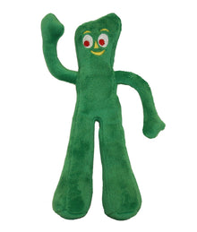 Multipet Gumby Dog Plush Toy - Squeaky Toy for All Dogs - Extra Soft Plush w/ Flexible Legs & Arms - Stuffed Animal for Cuddling & Playing - Cute Dog Pet Toy (9", Green)