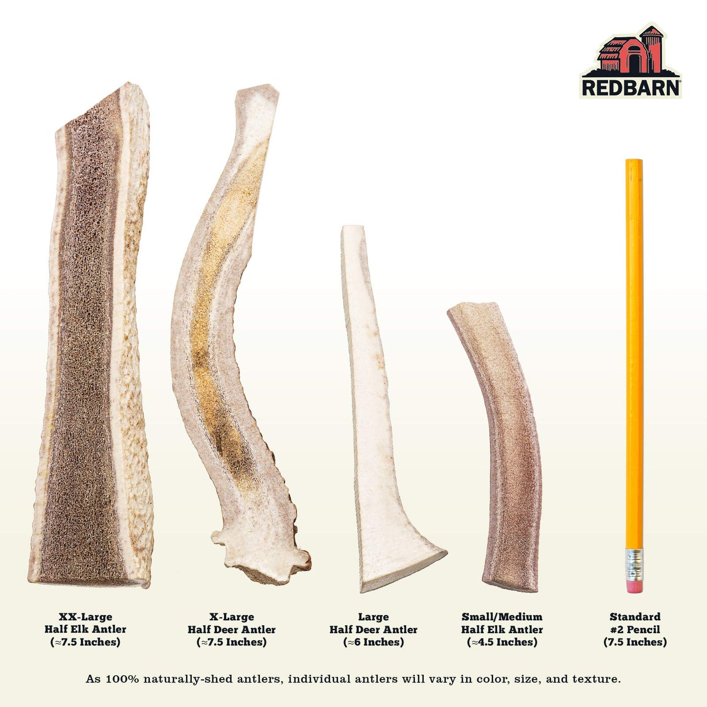 Redbarn Half Deer Antler Large for Dogs