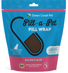 Pill-a-Pet Pill Wrap for Dogs Bacon Flavor | Made in USA | Probiotics | 60 Wraps