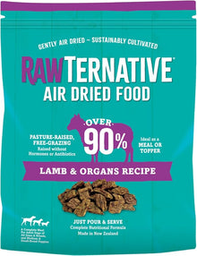awTernative Air Dried Dog Food, High Protein, Over 90% Real Lamb & Lamb Organs + New Zealand Green Mussels, Complete Meal or Topper, Grain Free, Gluten Free, Non GMO, (5 lb Bag)