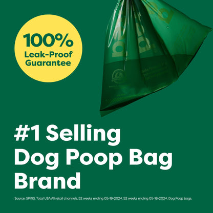 Earth Rated Poop Bags for Dogs Guaranteed Leak Proof and Extra Thick Waste Bag Refill Rolls, Unscented