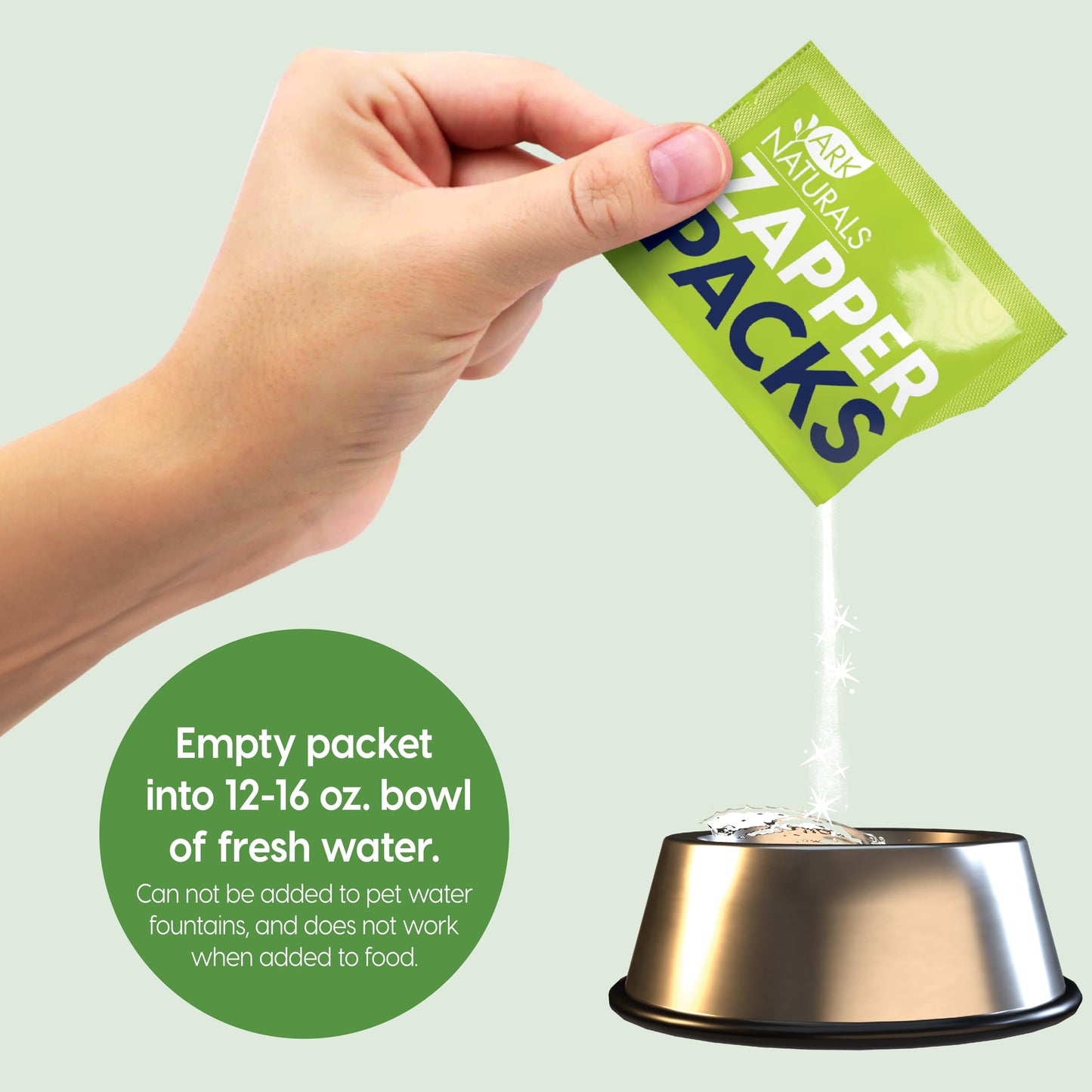 Ark Naturals Plaque Zapper, Tasteless Water Fizzy for Cats and Dogs, Reduces Bad Breath, Plaque and Tartar, Medium & Large Bowls