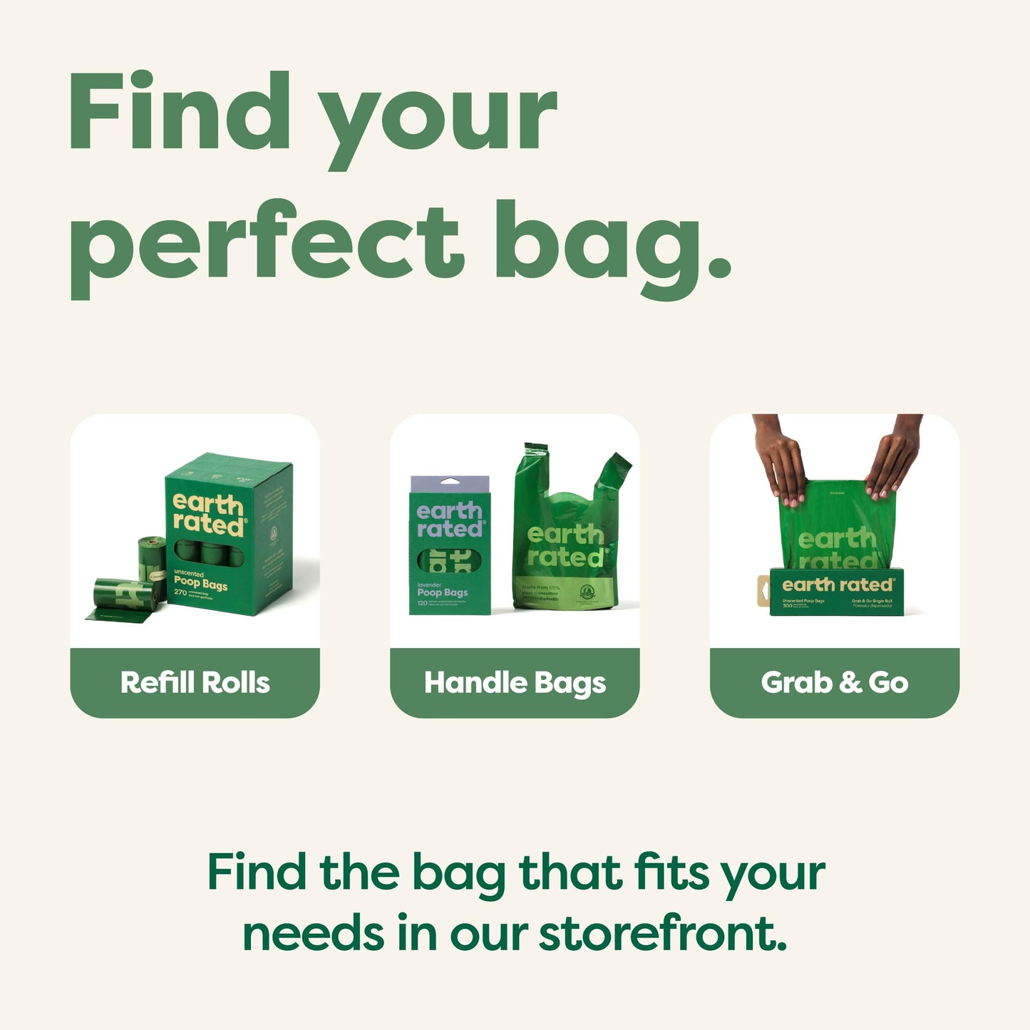 Earth Rated Poop Bags for Dogs Guaranteed Leak Proof and Extra Thick Waste Bag Refill Rolls, Unscented