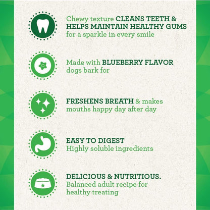 Greenies Bursting Blueberry Dog Dental Treat Regular Size 12 Count - Pack of 2