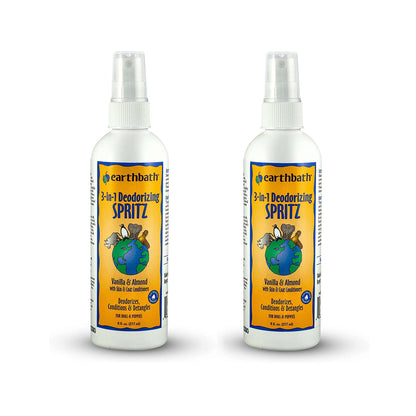 earthbath, Vanilla & Almond 3-in-1 Dog & Puppy Deodorizing Spritz - Dog Odor Eliminator for Strong Odor, Cruelty-Free Dog Cologne, Dog Wash Spray, Made in USA, Dog Bathing Supplies - 8 Oz