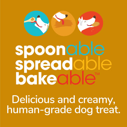 Fruitables Spreads – Spreadable Dog Treat – Bakeable Dog Treat – Real Peanut Butter and Baa – Human-Grade 100% Natural Ingredients – Great for All Dogs – 7 Ounces