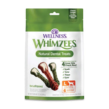Whimzees Wellness Brushzees Dog Dental Treats, Natural Chews, Large Size Stick, (6 Count)