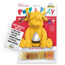 Yeti Dog Chew Puff and Play Interactive Dog Toys, Nuggets Dog Treat Dispenser Puzzle, Fun Stimulating Chew Toy for Teething, Behavior Training for Light to Moderate Chewers, Yak Yellow