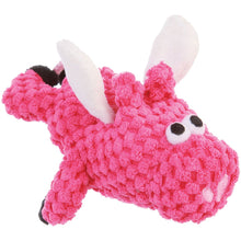 goDog Just for Me Flying Pig Checkers with Chew Guard Technology Tough Plush Dog Toy, Pink, Small