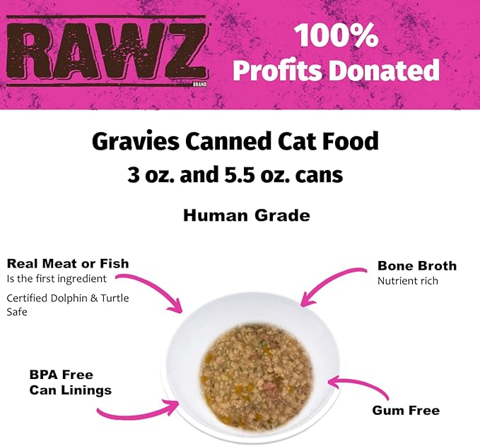Rawz gravy from bone broth tuna and mackerel canned cat food 3oz
