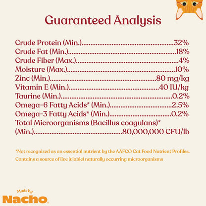 Made by Nacho Bone Broth Infused Dry Cat Kibble - Cage-Free Chicken & Pumpkin Recipe - Premium Grain-Friendly Cat Food 4lb Bag, Limited Ingredients