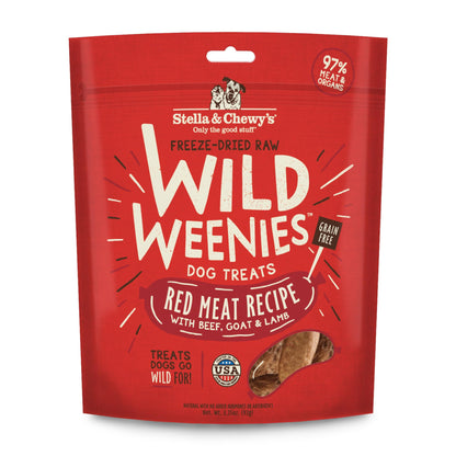 Stella & Chewy’s Freeze-Dried Raw Wild Weenies Dog Treats – All-Natural, Protein Rich, Grain Free Dog & Puppy Treat – Great for Training & Rewarding – Red Meat Recipe – 3.25 oz Bag