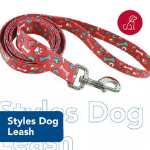 Pet Attire Styles Red Bones Print 6 Foot Dog Leash with the Width of 5/8 in.