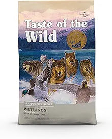 Taste of the wild grain free wetlands canine recipe roasted fowl 5lb dry dog food