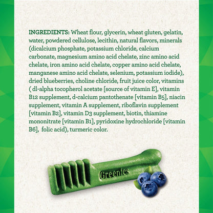 Greenies Bursting Blueberry Dog Dental Treat Regular Size 12 Count - Pack of 2