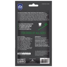 Happy Teeth Cheese & Charcoal Dental Dog Chews | Cheese Flavor with Activated Charcoal | Dental Chew | Protein Rich | Gluten Free - Lactose Free - Wheat Free - Soy Free| 2 Chews per Resealable Pouch