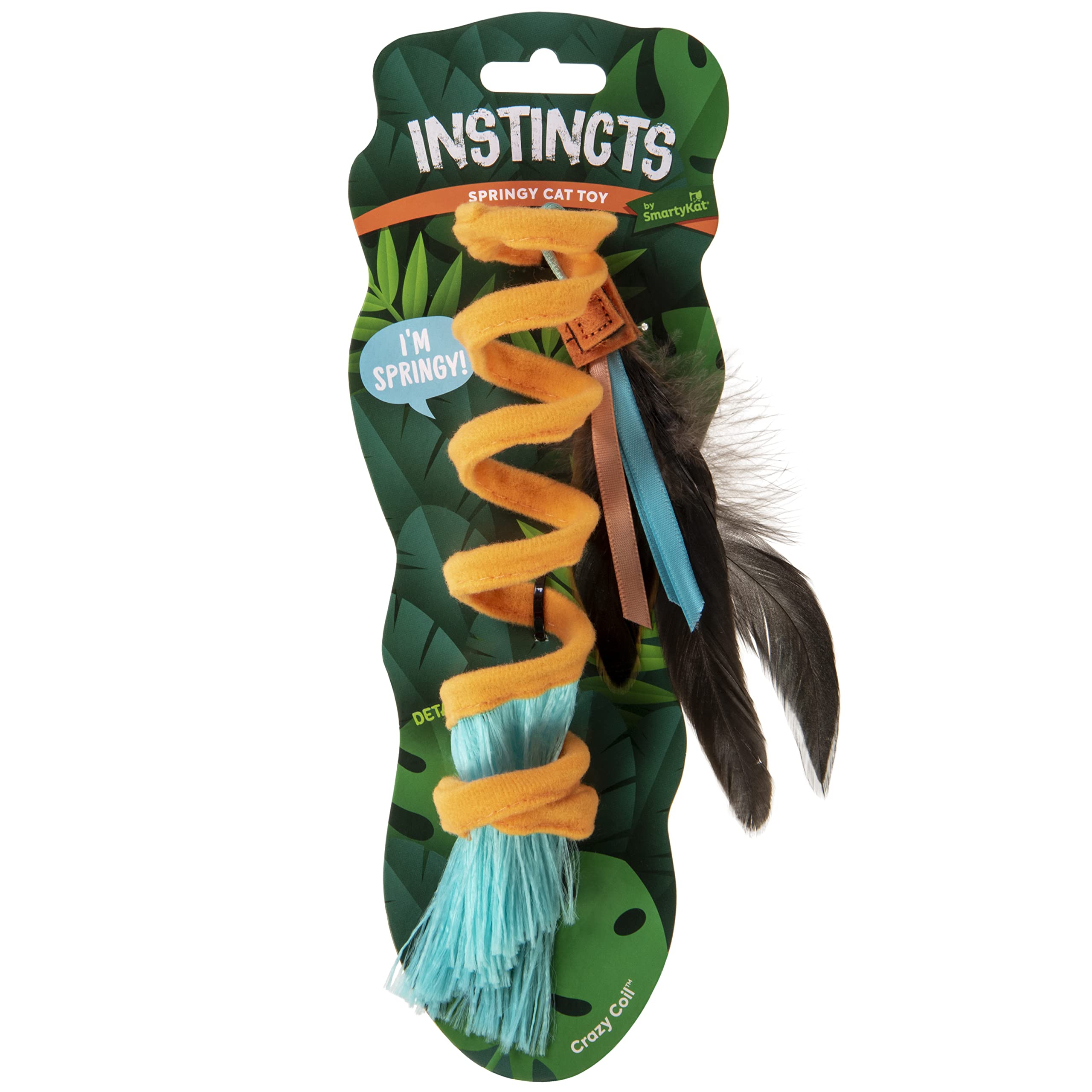 SmartyKat Instincts Crazy Coil Spring Fringe Cat Toy - Orange, One Size