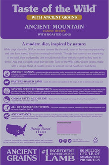 Taste of the wild canine recipe with roasted lamb 14lb