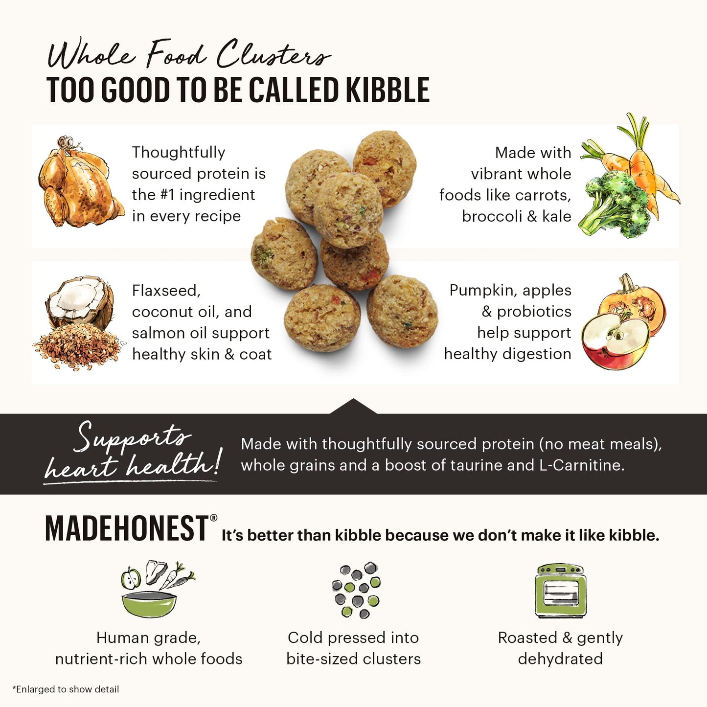 The Honest Kitchen Whole Food Clusters Small Breed Whole Grain Chicken Dry Dog Food, 4 lb Bag