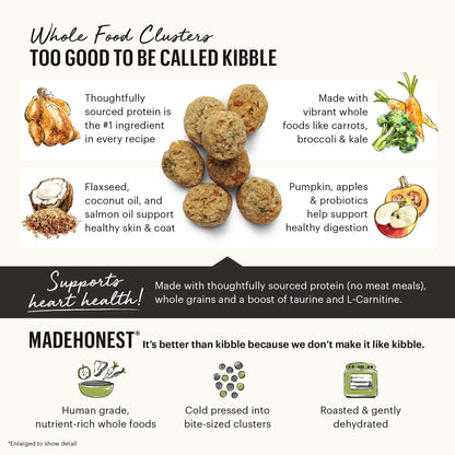 The Honest Kitchen Whole Food Clusters Small Breed Whole Grain Chicken Dry Dog Food, 4 lb Bag