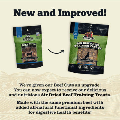 Redbarn All-Natural Air Dried Beef Training Treats for Puppies & Dogs – Grain-Free Single Protein Rewards Made in USA for Small, Medium, & Large Breeds - 8 oz Resealable Bag