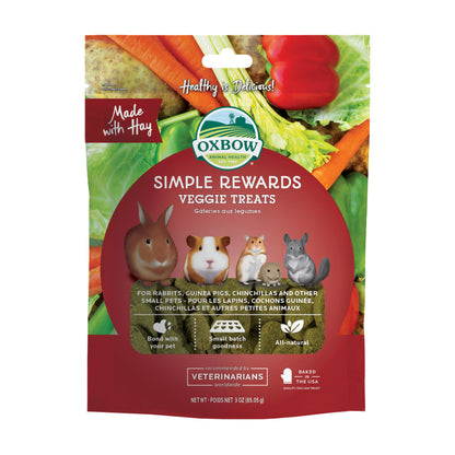 Oxbow Simple Rewards Veggie and Hay Blend Treats for Rabbits, Guinea Pigs, Chinchillas, and Small Pets 3 Ounce (Pack of 1)