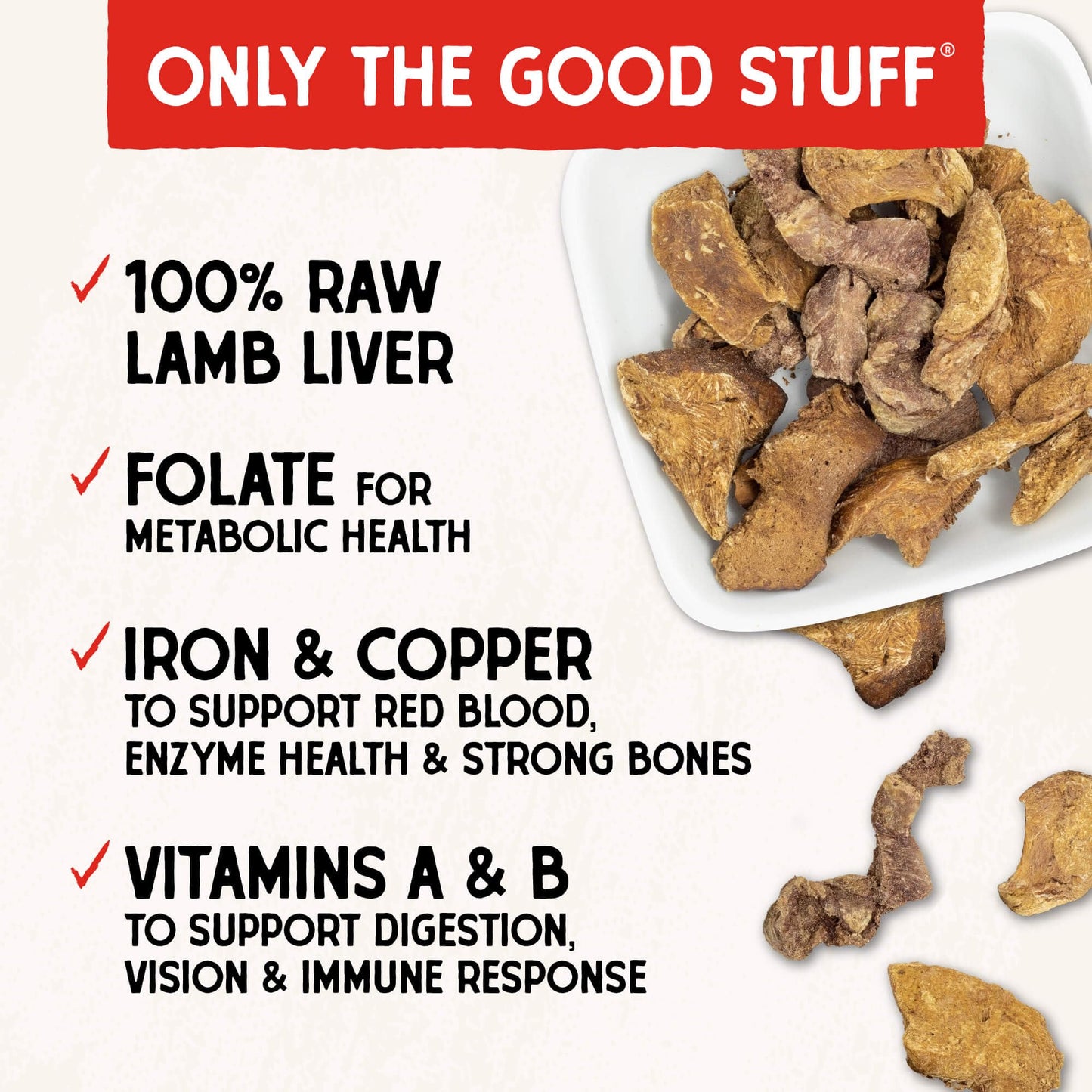 Stella & Chewy's Freeze-Dried Raw Single Ingredient Beef Liver Treats, 3 oz. Bag