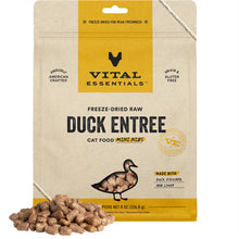 Vital Essentials Freeze Dried Raw Cat Food, Duck Mini Nibs Entree, 8 oz