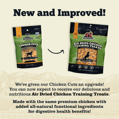 Redbarn All-Natural Air Dried Chicken Training Treats for Puppies & Dogs – Grain-Free Single Protein Rewards Made in USA for Small, Medium, & Large Breeds - 8 oz Resealable Bag