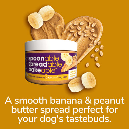 Fruitables Spreads – Spreadable Dog Treat – Bakeable Dog Treat – Real Peanut Butter and Baa – Human-Grade 100% Natural Ingredients – Great for All Dogs – 7 Ounces