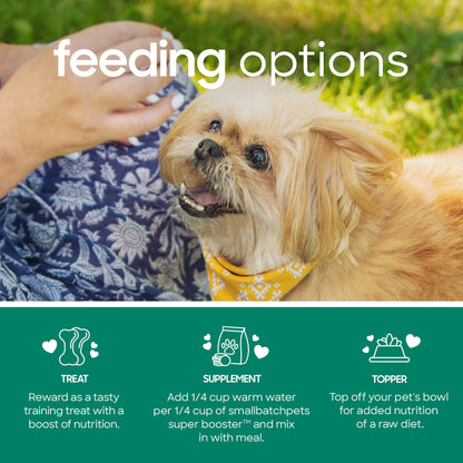 smallbatch Pets Freeze-Dried Super Booster Lamb Bites for Dogs & Cats, 7 oz, Made in The USA, Humanely Raised Single Protein Source, Topper & Treat, with Organic Vegetables and Probiotics