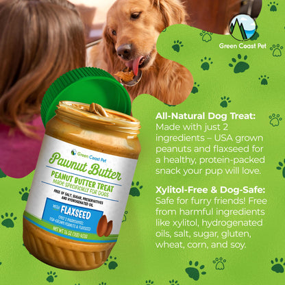 All-Natural Pawnut Butter for Dogs | Made in USA | Peanut & Flaxseed Blend