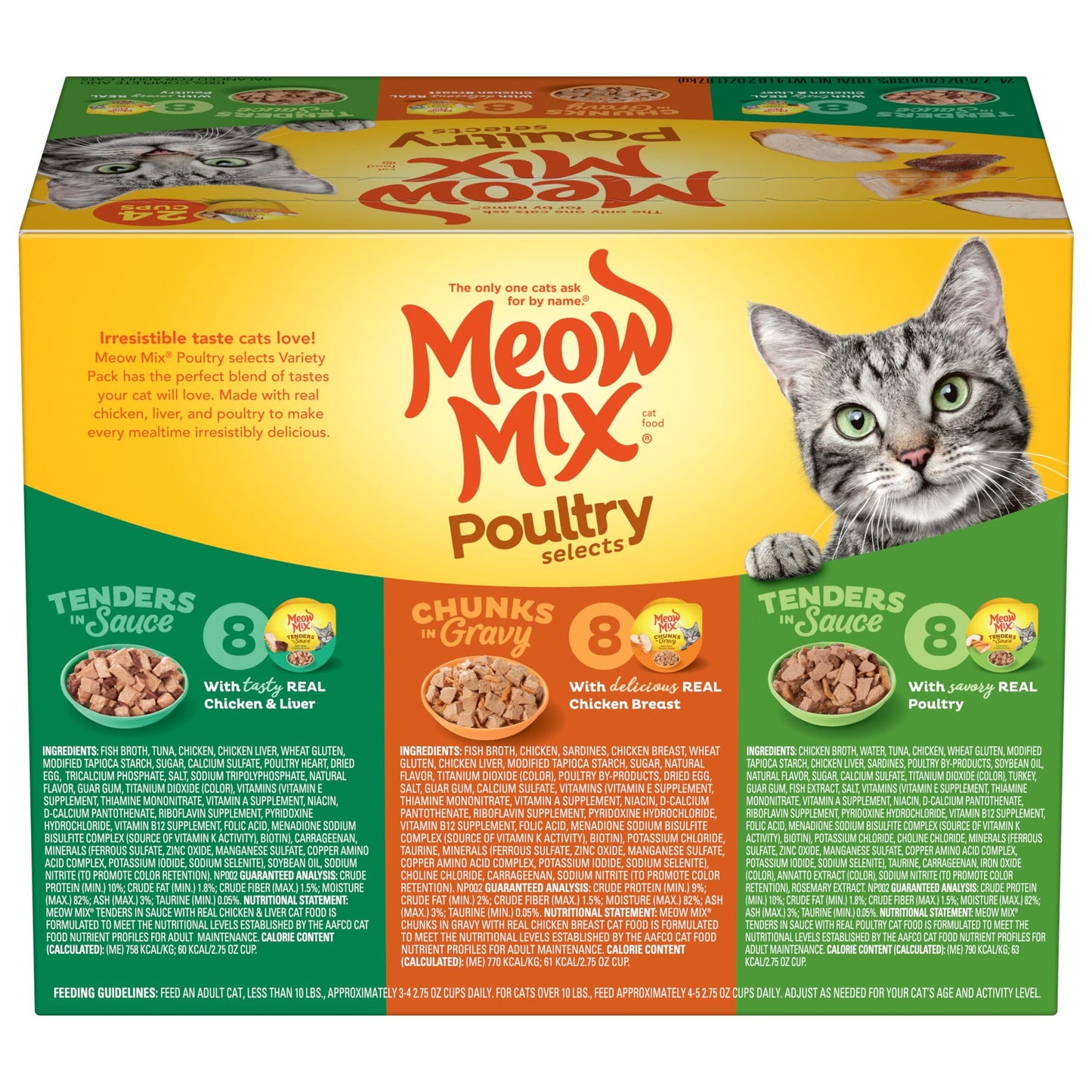 Meow Mix Poultry Selections Wet Cat Food, Variety Pack, 2.75 Ounce Cup