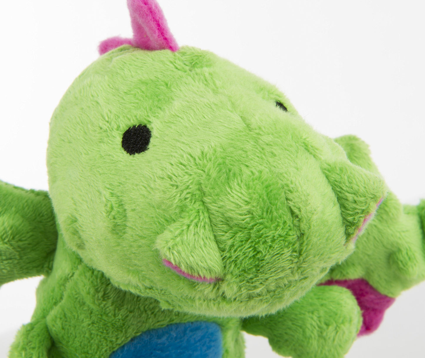 goDog Bubble Plush Skinny Dragons Squeaky Plush Dog Toy, Chew Guard Technology - Green, Large