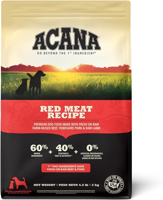Acana red meat recipe 4.5lb dry dog food kibble