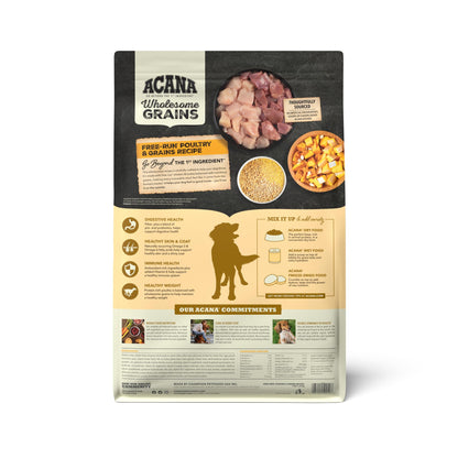 ACANA Wholesome Grains Dry Dog Food | Free - Run Poultry Real Chicken & Turkey Eggs Dog Food Recipe | 4Lb